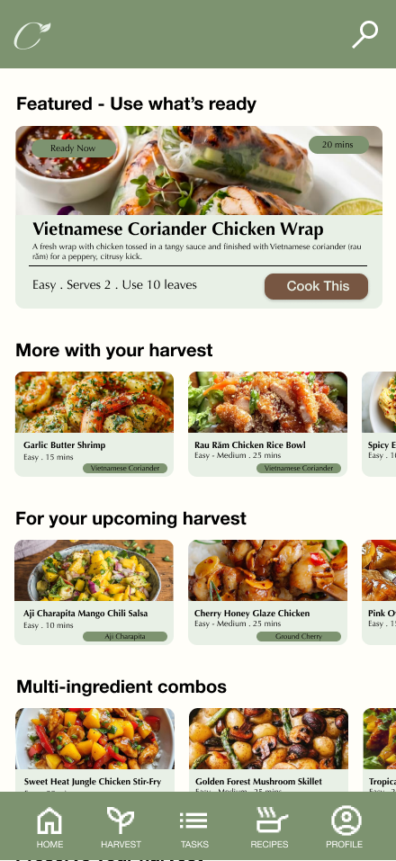 App harvest screen